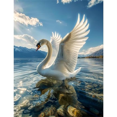 Puzzle 500 Teile Schwan Tiersee, Puzzle Erwachsene 52 x 38 cm, Herausforderndes Rätsel, Puzzlespiele für Die Ganze Familie, Klassische Puzzles für Erwachsene 500 Teile von QiHon