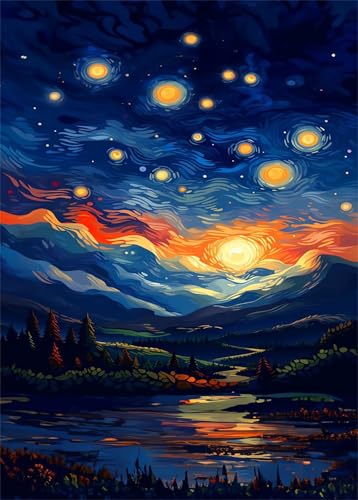 Puzzle 500 Teile Sternenhimmel Aquarell 52 x 38 cm Puzzles für Erwachsene Herausforderndes Rätsel Lernspiel für Die Ganze Familie Geschenke für Frauen Männer 500 Teile Puzzle von QiHon