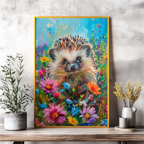 Puzzle 500 Teile Tier Igel Blume 52 x 38 cm Puzzles für Erwachsene Herausforderndes Rätsel Lernspiel für Die Ganze Familie Geschenke für Frauen Männer 500 Teile Puzzle von QiHon