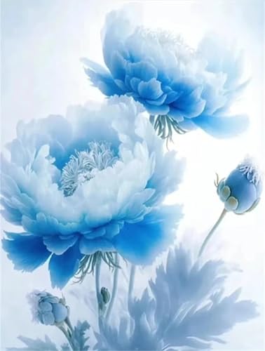 Puzzle 520 Teile Erwachsene Blaue Pfingstrose Blumen 52 x 38 cm Puzzles für Erwachsene Pädagogisches Spiel Herausforderung Spielzeug Impossible Puzzle 520 Teile Puzzles von QiHon
