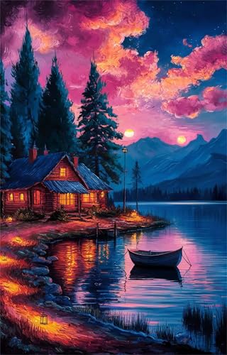 Puzzle 520 Teile Erwachsene Seenlandschaft 52 x 38 cm Puzzles für Erwachsene Pädagogisches Spiel Herausforderung Spielzeug Impossible Puzzle 520 Teile Puzzles von QiHon