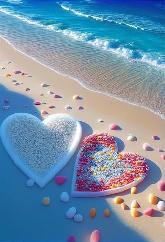 Puzzle 520 Teile Erwachsene Strand Herz Kiesel 52 x 38 cm Puzzles für Erwachsene Pädagogisches Spiel Herausforderung Spielzeug Impossible Puzzle 520 Teile Puzzles von QiHon