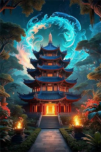 Puzzle 520 Teile Erwachsene Turmlandschaft 52 x 38 cm Puzzles für Erwachsene Pädagogisches Spiel Herausforderung Spielzeug Impossible Puzzle 520 Teile Puzzles von QiHon