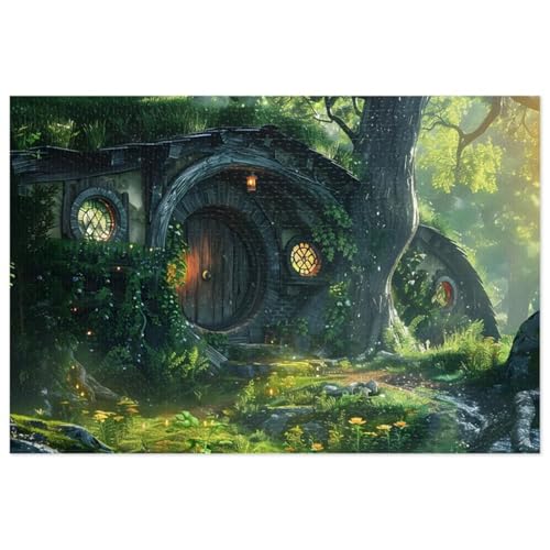 Puzzle 70 Teile Erwachsene Baumhauslandschaft 20 x 15 cm Puzzles für Erwachsene Pädagogisches Spiel Herausforderung Spielzeug Impossible Puzzle 70 Teile Puzzles von QiHon