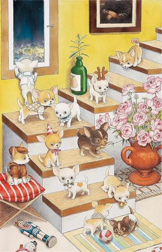 Puzzle 70 Teile Erwachsene Cartoon Hund Blumen 20 x 15 cm Puzzles für Erwachsene Pädagogisches Spiel Herausforderung Spielzeug Impossible Puzzle 70 Teile Puzzles von QiHon