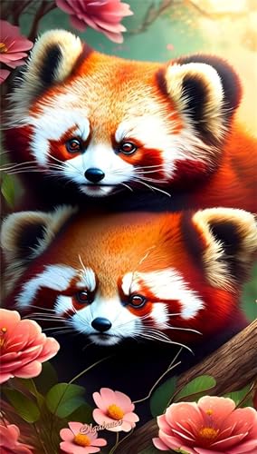 Puzzle 70 Teile Erwachsene Kleine Pandas Rosa Blumen 20 x 15 cm Puzzles für Erwachsene Pädagogisches Spiel Herausforderung Spielzeug Impossible Puzzle 70 Teile Puzzles von QiHon