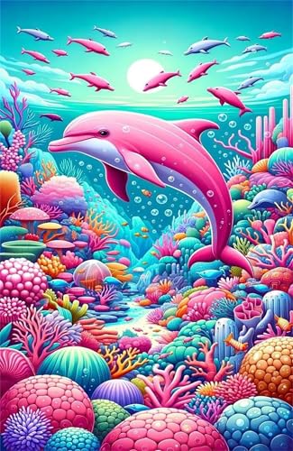 Puzzle 70 Teile Erwachsene Korallendelfin 20 x 15 cm Puzzles für Erwachsene Pädagogisches Spiel Herausforderung Spielzeug Impossible Puzzle 70 Teile Puzzles von QiHon