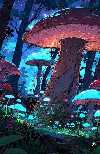 Puzzle 70 Teile Erwachsene Pilz Baum 20 x 15 cm Puzzles für Erwachsene Pädagogisches Spiel Herausforderung Spielzeug Impossible Puzzle 70 Teile Puzzles von QiHon