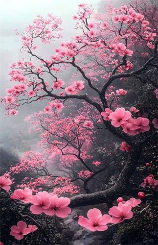 Puzzle 70 Teile Erwachsene Rosa Blumenlandschaft 20 x 15 cm Puzzles für Erwachsene Pädagogisches Spiel Herausforderung Spielzeug Impossible Puzzle 70 Teile Puzzles von QiHon