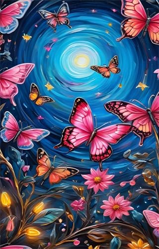 Puzzle 70 Teile Erwachsene Rosa Schmetterlingsblume 20 x 15 cm Puzzles für Erwachsene Pädagogisches Spiel Herausforderung Spielzeug Impossible Puzzle 70 Teile Puzzles von QiHon