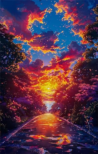 Puzzle 70 Teile Erwachsene Sonnenuntergang Landschaft 20 x 15 cm Puzzles für Erwachsene Pädagogisches Spiel Herausforderung Spielzeug Impossible Puzzle 70 Teile Puzzles von QiHon