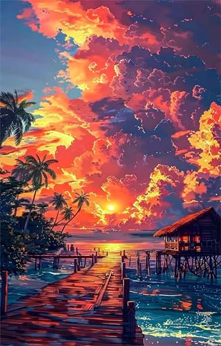 Puzzle 70 Teile Erwachsene Sunset Bridge Szenerie 20 x 15 cm Puzzles für Erwachsene Pädagogisches Spiel Herausforderung Spielzeug Impossible Puzzle 70 Teile Puzzles von QiHon