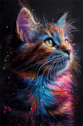 Puzzle 70 Teile Erwachsene Tier Katze 20 x 15 cm Puzzles für Erwachsene Pädagogisches Spiel Herausforderung Spielzeug Impossible Puzzle 70 Teile Puzzles von QiHon
