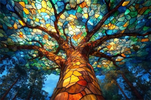 Puzzle 700 Teile Farbiger Glasbaum 52 x 38 cm Puzzles für Erwachsene Herausforderndes Rätsel Lernspiel für Die Ganze Familie Geschenke für Frauen Männer 700 Teile Puzzle Puzzle 700 Teile Farbiger Glasbaum 52 x 38 cm Puzzles für Erwachsene Herausforderndes Rätsel Lernspiel für Die Ganze Familie Geschenke für Frauen Männer 700 Teile Puzzle von QiHon