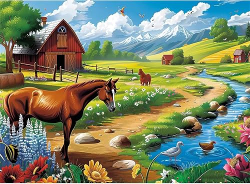 Puzzle 700 Teile Nutztiere Pferde 52 x 38 cm Puzzles für Erwachsene Herausforderndes Rätsel Lernspiel für Die Ganze Familie Geschenke für Frauen Männer 700 Teile Puzzle Puzzle 700 Teile Nutztiere Pferde 52 x 38 cm Puzzles für Erwachsene Herausforderndes Rätsel Lernspiel für Die Ganze Familie Geschenke für Frauen Männer 700 Teile Puzzle von QiHon
