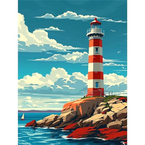 Puzzle für Erwachsene 1000 Teile Leuchtturmlandschaft, 75 x 50 cm Puzzles für Erwachsene Pädagogisches Spiel Herausforderung Spielzeug 1000 Teile, Puzzle Erwachsene Anspruchsvoll von QiHon
