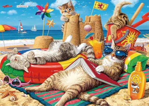 Puzzle für Erwachsene 1000 Teile Strandkatzen, 75 x 50 cm Puzzles für Erwachsene Pädagogisches Spiel Herausforderung Spielzeug 1000 Teile, Puzzle Erwachsene Anspruchsvoll Puzzle für Erwachsene 1000 Teile Strandkatzen, 75 x 50 cm Puzzles für Erwachsene Pädagogisches Spiel Herausforderung Spielzeug 1000 Teile, Puzzle Erwachsene Anspruchsvoll von QiHon