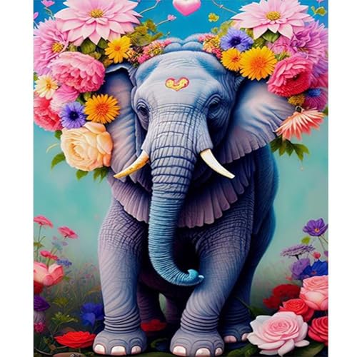 Puzzle für Erwachsene 120 Teile Blume Tier Elefant, 25 x 20 cm Puzzles für Erwachsene Pädagogisches Spiel Herausforderung Spielzeug 120 Teile, Puzzle Erwachsene Anspruchsvoll von QiHon