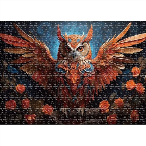 Puzzle für Erwachsene 120 Teile Blumeneule, 25 x 20 cm Puzzles für Erwachsene Pädagogisches Spiel Herausforderung Spielzeug 120 Teile, Puzzle Erwachsene Anspruchsvoll von QiHon