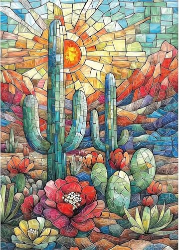 Puzzle für Erwachsene 120 Teile Buntglaskaktus, 25 x 20 cm Puzzles für Erwachsene Pädagogisches Spiel Herausforderung Spielzeug 120 Teile, Puzzle Erwachsene Anspruchsvoll Puzzle für Erwachsene 120 Teile Buntglaskaktus, 25 x 20 cm Puzzles für Erwachsene Pädagogisches Spiel Herausforderung Spielzeug 120 Teile, Puzzle Erwachsene Anspruchsvoll von QiHon