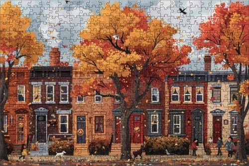 Puzzle für Erwachsene 120 Teile Herbstlandschaft, 25 x 20 cm Puzzles für Erwachsene Pädagogisches Spiel Herausforderung Spielzeug 120 Teile, Puzzle Erwachsene Anspruchsvoll von QiHon