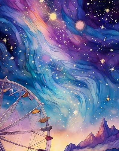 Puzzle für Erwachsene 120 Teile Landschaft Sternenhimmel, 25 x 20 cm Puzzles für Erwachsene Pädagogisches Spiel Herausforderung Spielzeug 120 Teile, Puzzle Erwachsene Anspruchsvoll von QiHon