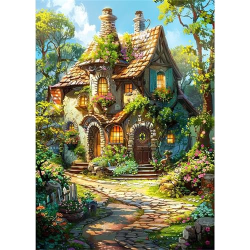 Puzzle für Erwachsene 120 Teile Landschaftsbaumhaus, 25 x 20 cm Puzzles für Erwachsene Pädagogisches Spiel Herausforderung Spielzeug 120 Teile, Puzzle Erwachsene Anspruchsvoll von QiHon
