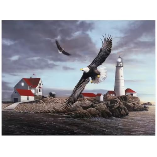 Puzzle für Erwachsene 120 Teile Leuchtturmadler, 25 x 20 cm Puzzles für Erwachsene Pädagogisches Spiel Herausforderung Spielzeug 120 Teile, Puzzle Erwachsene Anspruchsvoll von QiHon