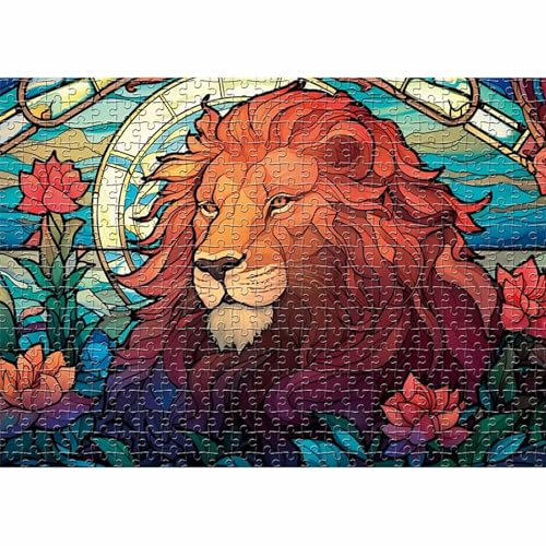 Puzzle für Erwachsene 120 Teile Löwenblumen, 25 x 20 cm Puzzles für Erwachsene Pädagogisches Spiel Herausforderung Spielzeug 120 Teile, Puzzle Erwachsene Anspruchsvoll von QiHon