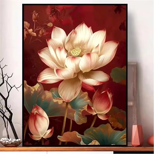 Puzzle für Erwachsene 120 Teile Rote Lotusblume, 25 x 20 cm Puzzles für Erwachsene Pädagogisches Spiel Herausforderung Spielzeug 120 Teile, Puzzle Erwachsene Anspruchsvoll von QiHon
