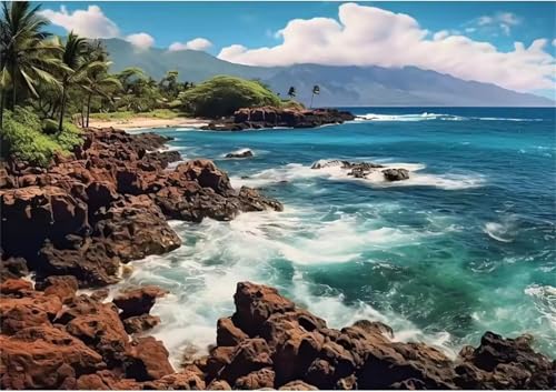 Puzzle für Erwachsene 120 Teile Strandszene, 25 x 20 cm Puzzles für Erwachsene Pädagogisches Spiel Herausforderung Spielzeug 120 Teile, Puzzle Erwachsene Anspruchsvoll von QiHon