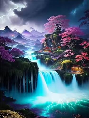 Puzzle für Erwachsene 120 Teile Wasserfalllandschaft, 25 x 20 cm Puzzles für Erwachsene Pädagogisches Spiel Herausforderung Spielzeug 120 Teile, Puzzle Erwachsene Anspruchsvoll von QiHon