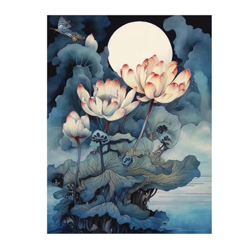 Puzzle für Erwachsene 2000 Teile Lotusmond, 100 x 70 cm Puzzles für Erwachsene Pädagogisches Spiel Herausforderung Spielzeug 2000 Teile, Puzzle Erwachsene Anspruchsvoll von QiHon