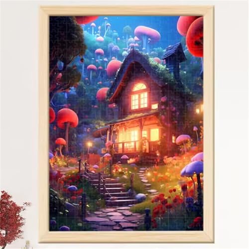 Puzzle für Erwachsene 2000 Teile Pilzhaus, 100 x 70 cm Puzzles für Erwachsene Pädagogisches Spiel Herausforderung Spielzeug 2000 Teile, Puzzle Erwachsene Anspruchsvoll von QiHon