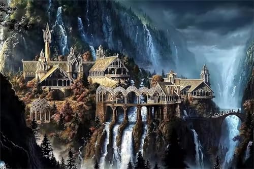 Puzzle für Erwachsene 2000 Teile Wasserfallschloss, 100 x 70 cm Puzzles für Erwachsene Pädagogisches Spiel Herausforderung Spielzeug 2000 Teile, Puzzle Erwachsene Anspruchsvoll von QiHon