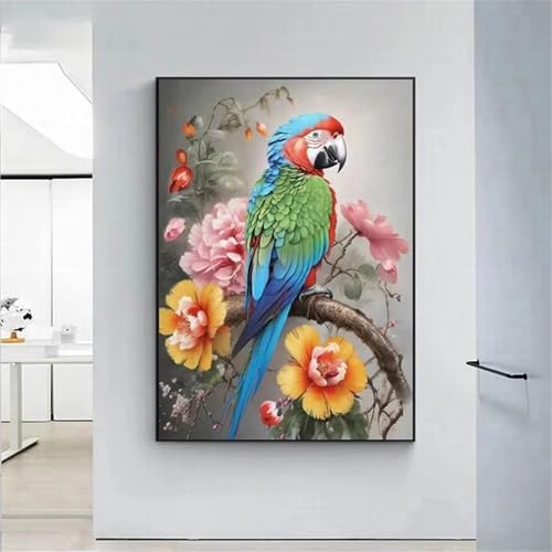 Puzzle für Erwachsene 300 Teile Papagei Tiere Blume, 38 x 26 cm Puzzles für Erwachsene Pädagogisches Spiel Herausforderung Spielzeug 300 Teile, Puzzle Erwachsene Anspruchsvoll von QiHon