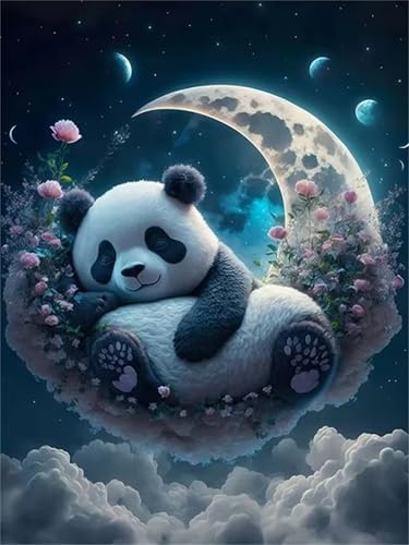 Puzzle für Erwachsene 300 Teile Tier Panda Mond, 38 x 26 cm Puzzles für Erwachsene Pädagogisches Spiel Herausforderung Spielzeug 300 Teile, Puzzle Erwachsene Anspruchsvoll von QiHon
