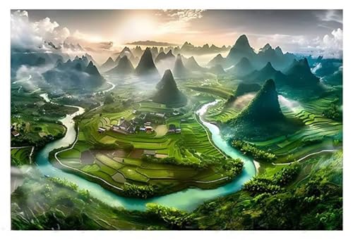 Puzzle für Erwachsene 500 Teile Naturlandschaft, 52 x 38 cm Puzzles für Erwachsene Pädagogisches Spiel Herausforderung Spielzeug 500 Teile, Puzzle Erwachsene Anspruchsvoll von QiHon