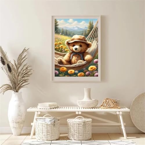 Puzzle für Erwachsene 700 Teile Bär Tier Blume, 52 x 38 cm Puzzles für Erwachsene Pädagogisches Spiel Herausforderung Spielzeug 700 Teile, Puzzle Erwachsene Anspruchsvoll von QiHon