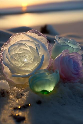 Puzzles für Erwachsene 1000 Teile, Beach Roses Artwork Puzzle 75 x 50 cm, Bunte DIY-Puzzles für Heimdekoration Familienpuzzle für Einsteiger und Kinder von QiHon