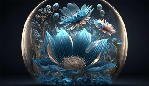 Puzzles für Erwachsene 120 Teile, Blaue Blumen Artwork Puzzle 25 x 20 cm, Bunte DIY-Puzzles für Heimdekoration Familienpuzzle für Einsteiger und Kinder Puzzles für Erwachsene 120 Teile, Blaue Blumen Artwork Puzzle 25 x 20 cm, Bunte DIY-Puzzles für Heimdekoration Familienpuzzle für Einsteiger und Kinder von QiHon