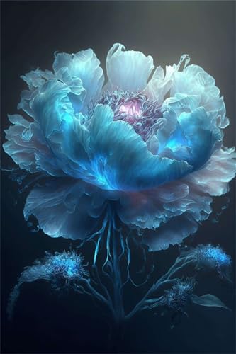 Puzzles für Erwachsene 120 Teile, Light Blue Roses Artwork Puzzle 25 x 20 cm, Bunte DIY-Puzzles für Heimdekoration Familienpuzzle für Einsteiger und Kinder von QiHon
