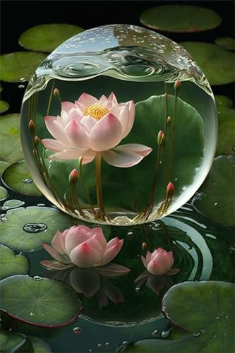 Puzzles für Erwachsene 120 Teile, Lotus Flower Pink Artwork Puzzle 25 x 20 cm, Bunte DIY-Puzzles für Heimdekoration Familienpuzzle für Einsteiger und Kinder von QiHon