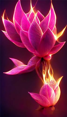 Puzzles für Erwachsene 120 Teile, Pink Lotus Flower Artwork Puzzle 25 x 20 cm, Bunte DIY-Puzzles für Heimdekoration Familienpuzzle für Einsteiger und Kinder von QiHon