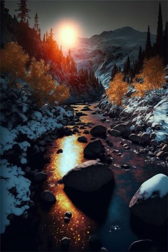 Puzzles für Erwachsene 120 Teile, Sunrise Nature Scenery Artwork Puzzle 25 x 20 cm, Bunte DIY-Puzzles für Heimdekoration Familienpuzzle für Einsteiger und Kinder von QiHon