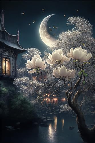 Puzzles für Erwachsene 120 Teile, White Magnolia Vintage Artwork Puzzle 25 x 20 cm, Bunte DIY-Puzzles für Heimdekoration Familienpuzzle für Einsteiger und Kinder von QiHon