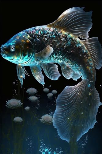 Puzzles für Erwachsene 1200 Teile, Blue Koi Artwork Puzzle 75 x 50 cm, Bunte DIY-Puzzles für Heimdekoration Familienpuzzle für Einsteiger und Kinder Puzzles für Erwachsene 1200 Teile, Blue Koi Artwork Puzzle 75 x 50 cm, Bunte DIY-Puzzles für Heimdekoration Familienpuzzle für Einsteiger und Kinder von QiHon