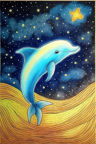 Puzzles für Erwachsene 1200 Teile, Dolphin Manga Artwork Puzzle 75 x 50 cm, Bunte DIY-Puzzles für Heimdekoration Familienpuzzle für Einsteiger und Kinder von QiHon