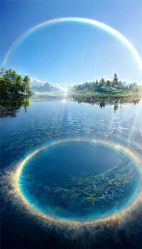 Puzzles für Erwachsene 1200 Teile, Lake Rainbow Artwork Puzzle 75 x 50 cm, Bunte DIY-Puzzles für Heimdekoration Familienpuzzle für Einsteiger und Kinder von QiHon