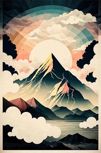 Puzzles für Erwachsene 1200 Teile, Mountain Sunrise Artwork Puzzle 75 x 50 cm, Bunte DIY-Puzzles für Heimdekoration Familienpuzzle für Einsteiger und Kinder von QiHon